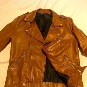 Brown real Leather Jacket. Size small. Worn once